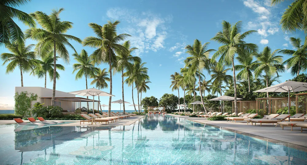W Hotel Residences Pompano Beach Deposits and reservation process, pool deck rendering