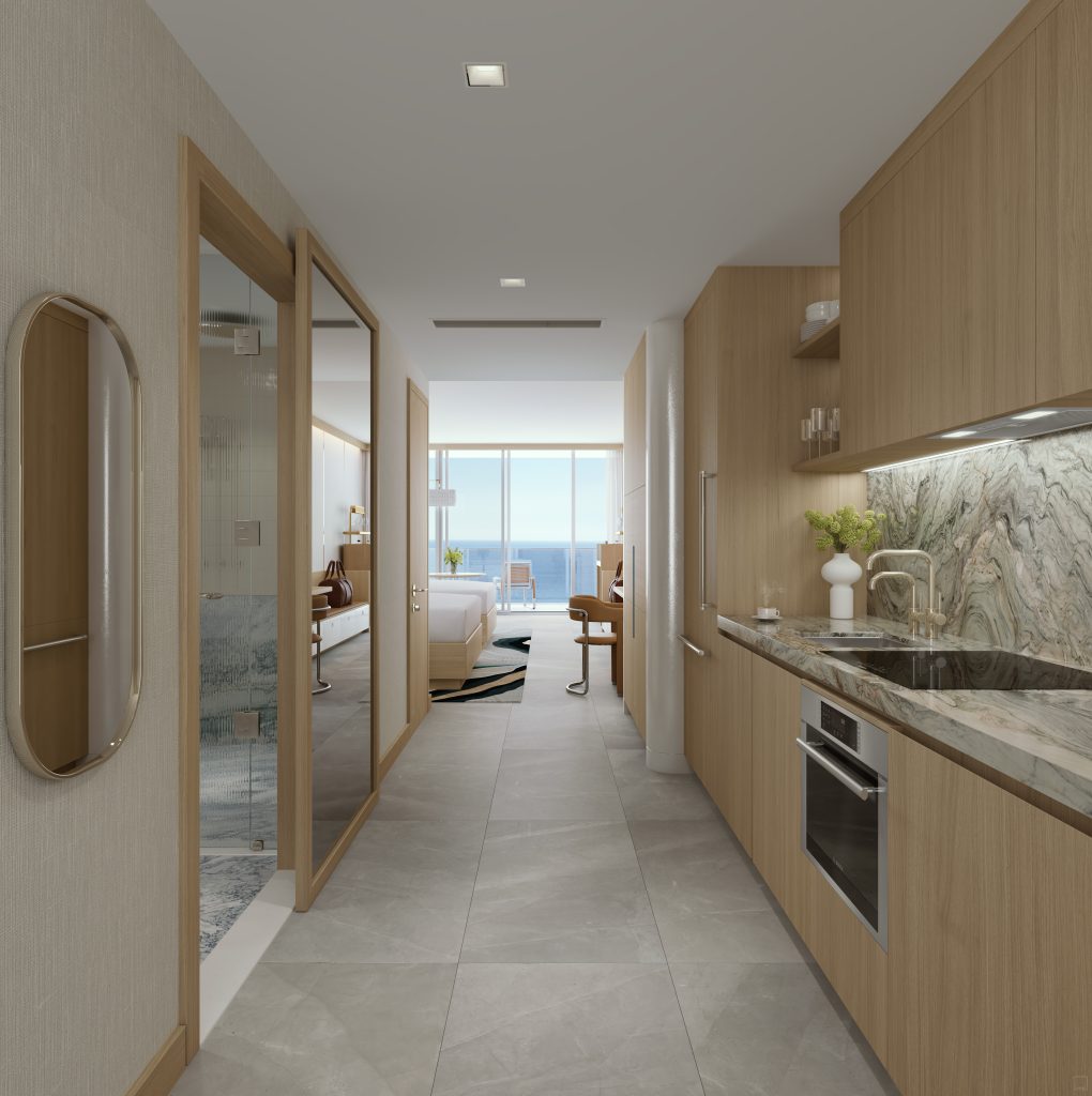 Kitchen in a W Pompano Beach condo-hotel Suite